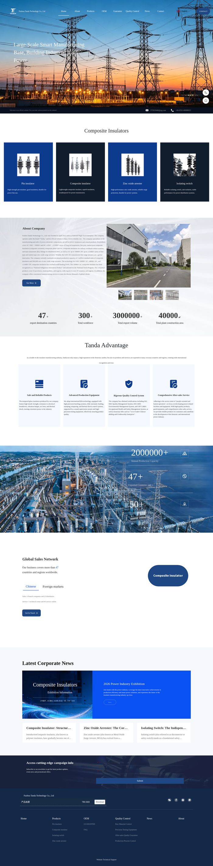 TANDA - Case website thiết bị điện cách điện composite