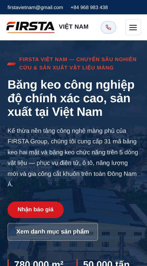 FIRSTA VIETNAM - Case website băng keo công nghiệp