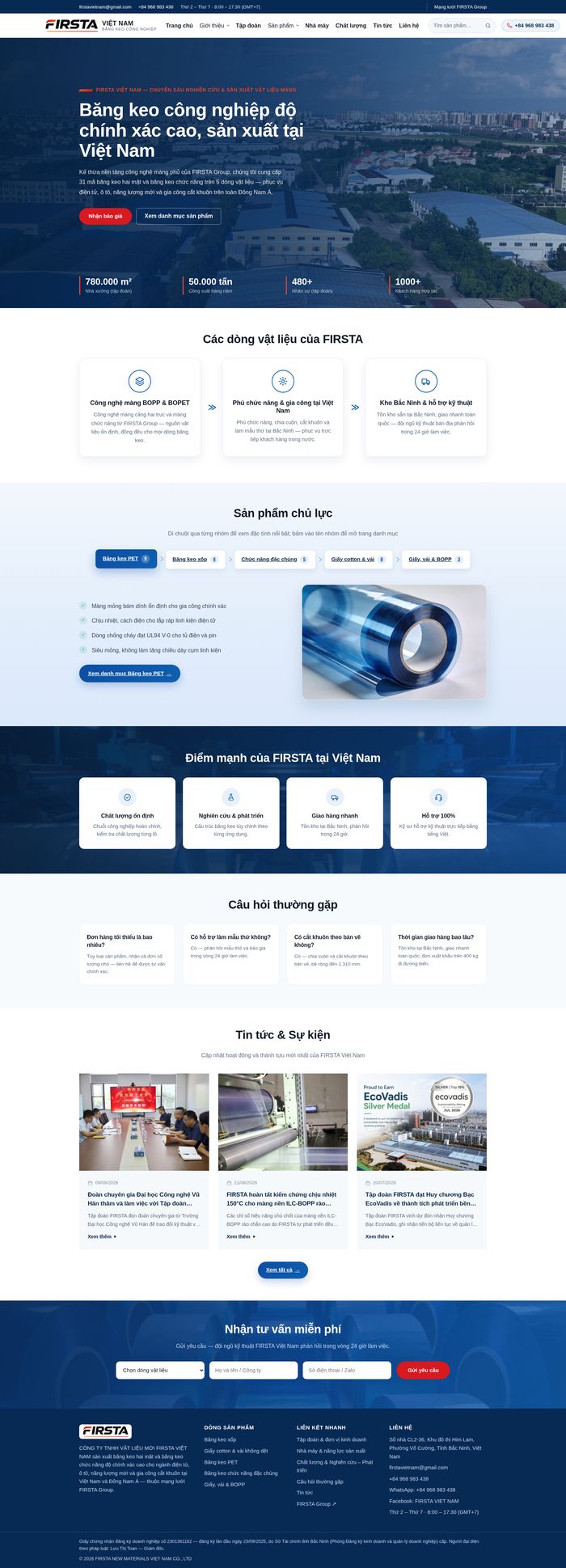 FIRSTA VIETNAM - Case website băng keo công nghiệp
