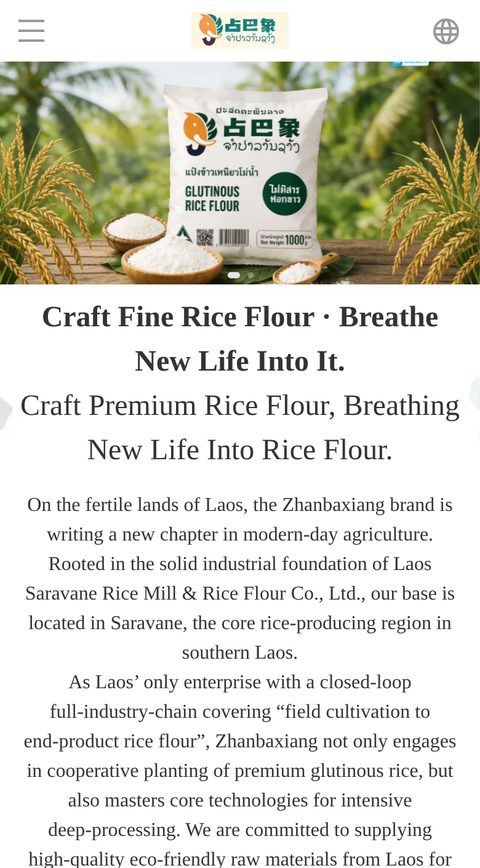 ZANBAXIANG - Case website nguyên liệu thực phẩm bột nếp