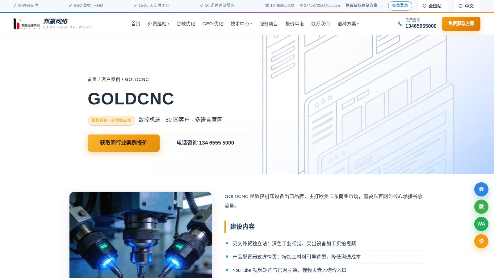 Ảnh chụp Trang chủ website máy công cụ CNC GOLDCNC